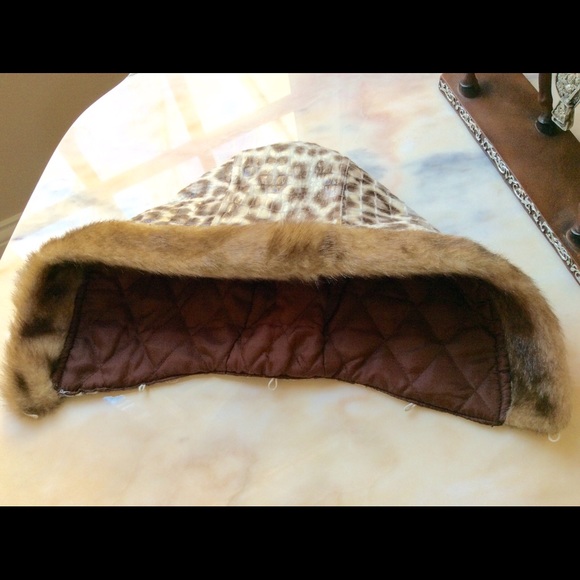 Girl's Hooded fur trim cheetah print Coat, sz.M - Picture 7 of 8